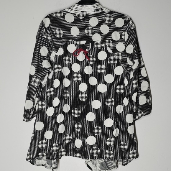 Ali Miles Jacket Womens M Black White Polka Dot Graphic Button Front Artsy Boho - Picture 6 of 6
